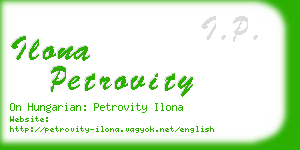 ilona petrovity business card